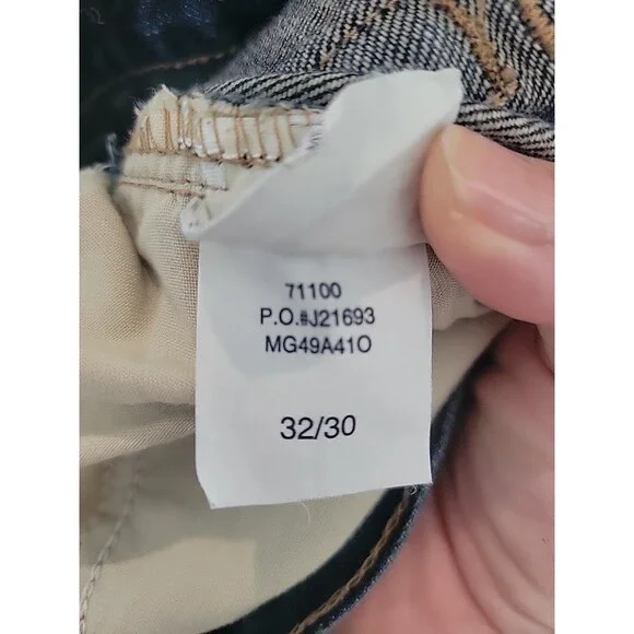 Calvin Klein Mens Jeans 32 X 39 Blue Denim Cotton 5-Pocket Zip Fly Bootcut Jeans - Picture 12 of 13